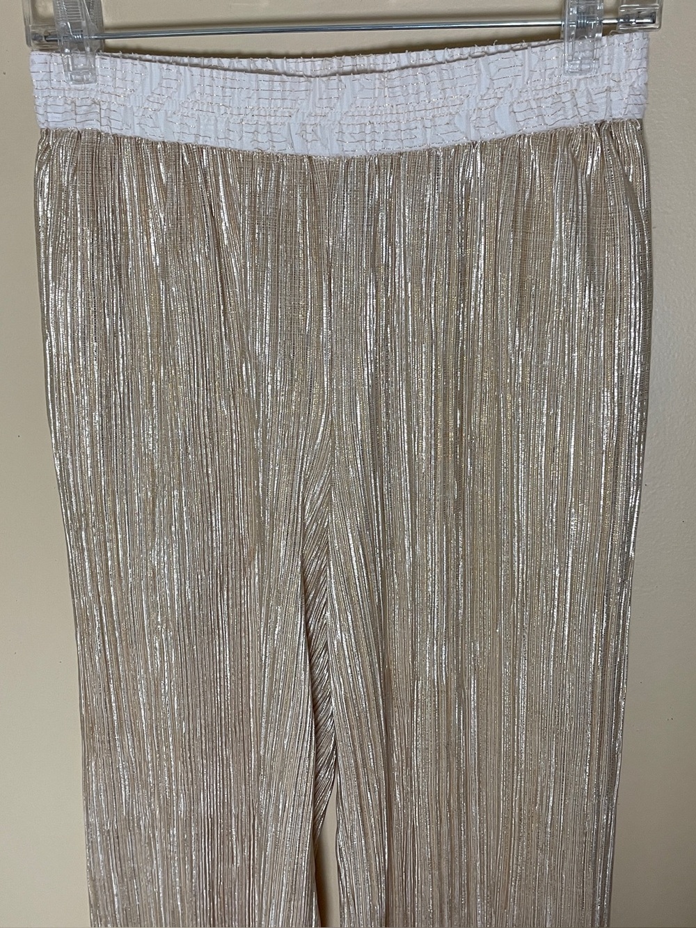 Anthropologie Elevenses Metallic Pants Women's XS Pleated Pull on Party Disco - Picture 6 of 12